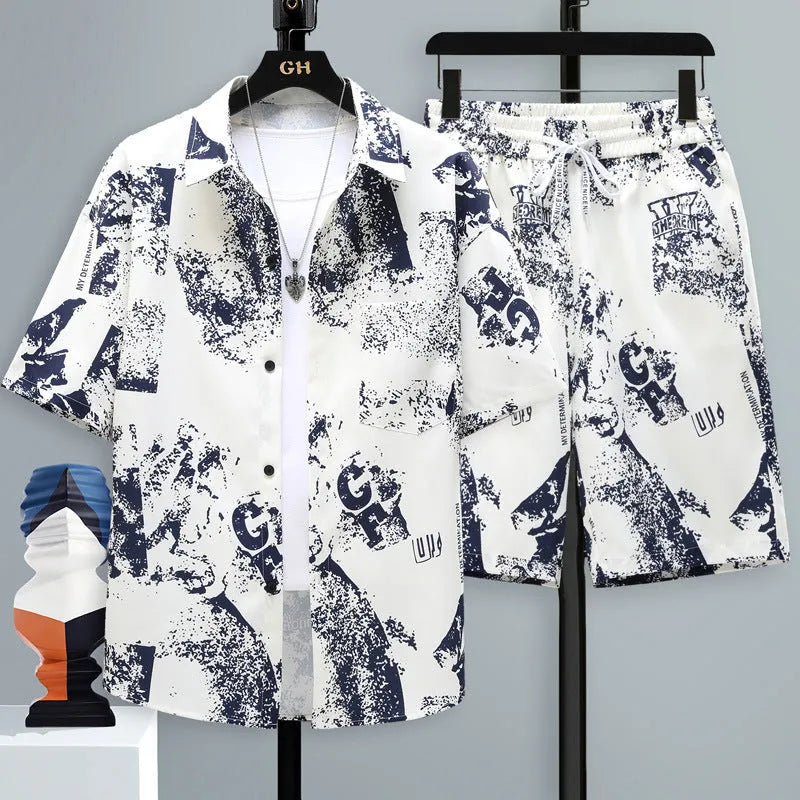 Men's polyester short sleeve top and shorts set in various colours, sizes S to 6XL