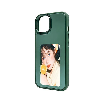 NFC projection screen bracket phone case for iPhone in graphite black, pink, or green.