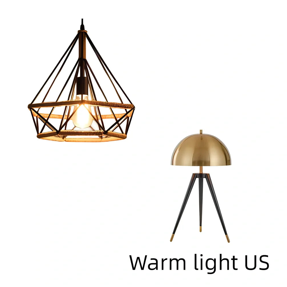 Industrial-style retro chandelier with rustic twine details and adjustable height mechanism up to 1 metre