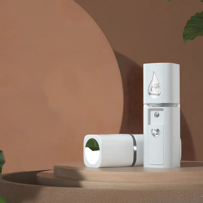 Cartoon USB facial humidifier measuring 62x32x96mm with bear-pink colour and water replenisher