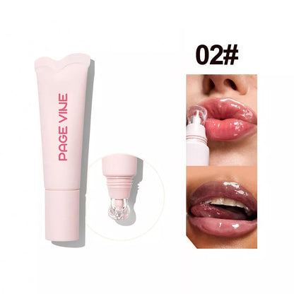 4-Color Brightening Lip Balm with moisturizing and exfoliating benefits in compact design
