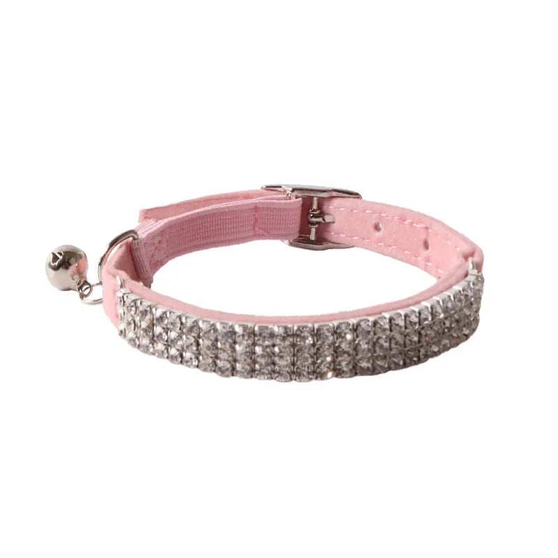 Flannel elastic buckle cat collar showing gang drill pattern and adjustable mechanism