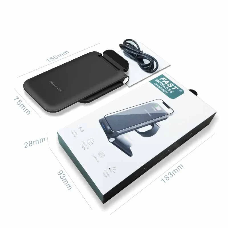 Sleek 3-in-1 wireless charging station with adjustable stand and foldable design for convenient desktop charging