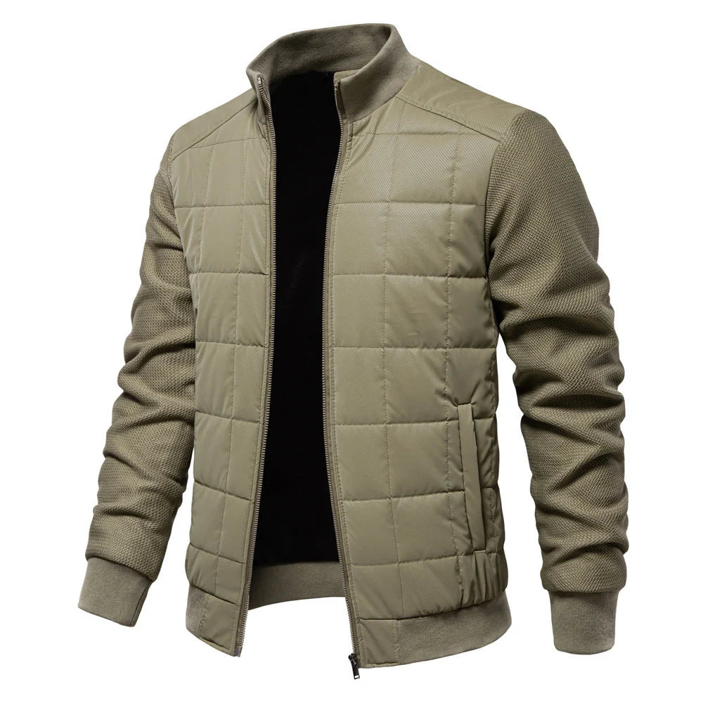 Men's stylish winter stand collar zipper jacket in various colors