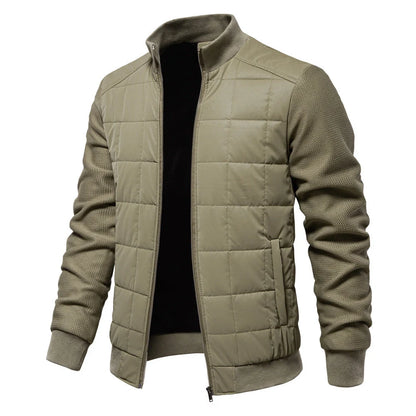 Men's stylish winter stand collar zipper jacket in various colors