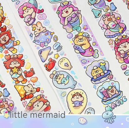 Haemorrhoid tape packaging stickers with cute cartoon characters on Japanese paper, 42 style options