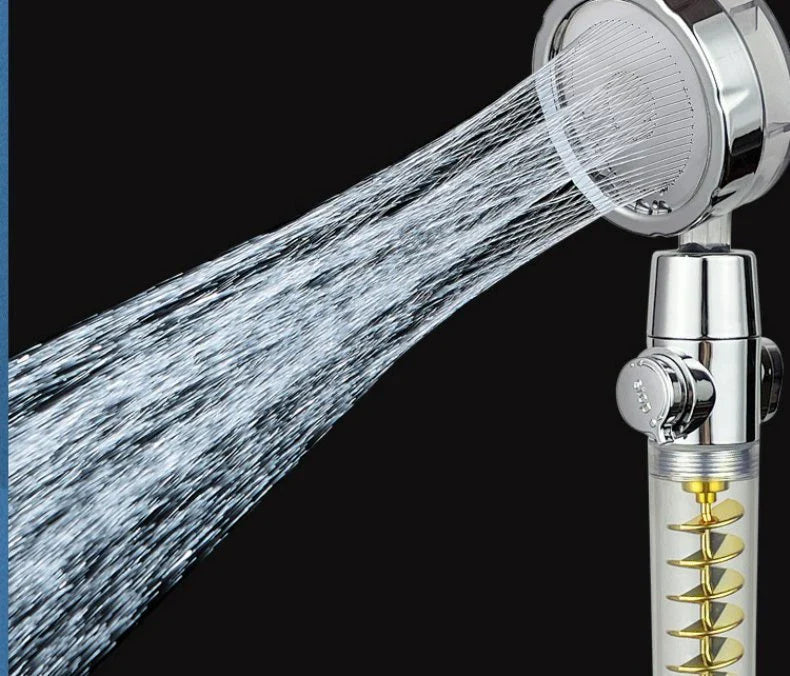 High-pressure multifunctional shower head with customizable settings and powerful twin-turbo technology