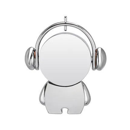 Personalised silver metal USB flash drive with cartoon musician car design