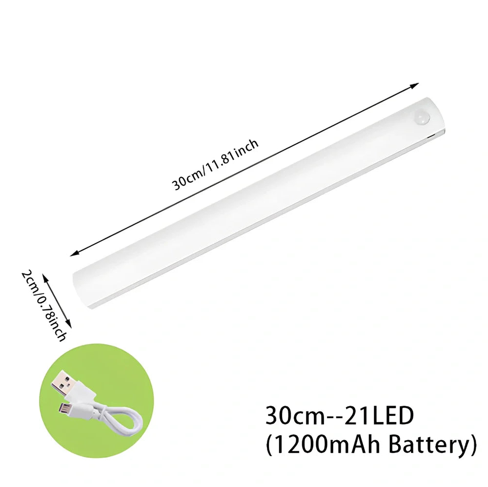 Stainless steel wireless LED motion sensor night light with magnetic wall mounting