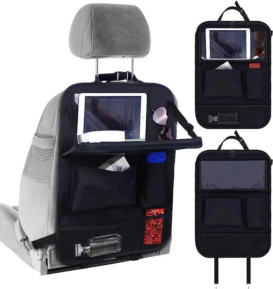 Black Oxford cloth car seat buggy bag measuring 42x30cm with hanging straps for multifunction storage