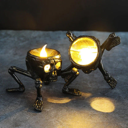 Spooky skull-shaped lantern with LED light, perfect for Halloween decoration