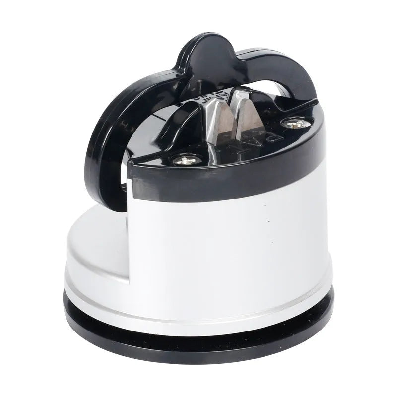 Small suction cup knife sharpener, ABS blade, 65 x 65mm, shown in red yellow green blue orange black white gold silver