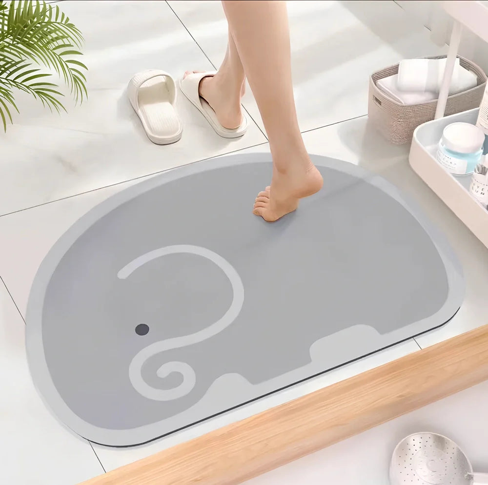 Diatom mud floor mat with irregular shape in multiple sizes for bathroom moisture absorption