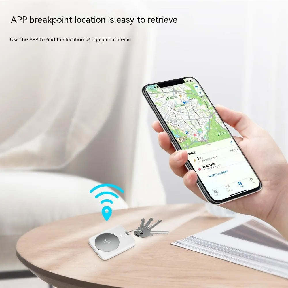 White ABS plastic pet tracking device with portable design for Apple users