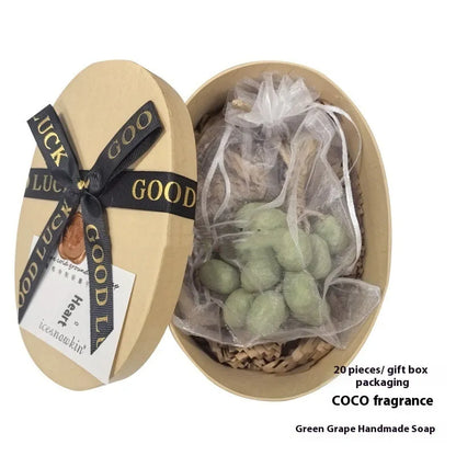 Handmade grape soap bar 120g with black green purple grape or litchi fragrance options