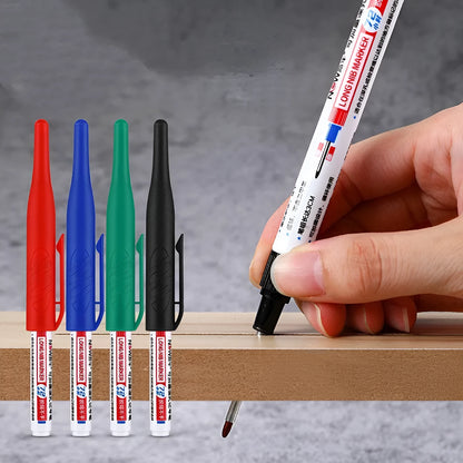 15.2cm oil-based woodworking marker with quick-dry waterproof ink in four colours including refill