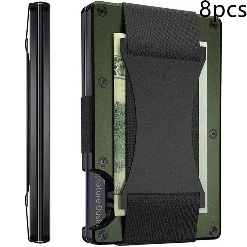 Metal carbon fiber wallet with RFID blocking technology in various colors