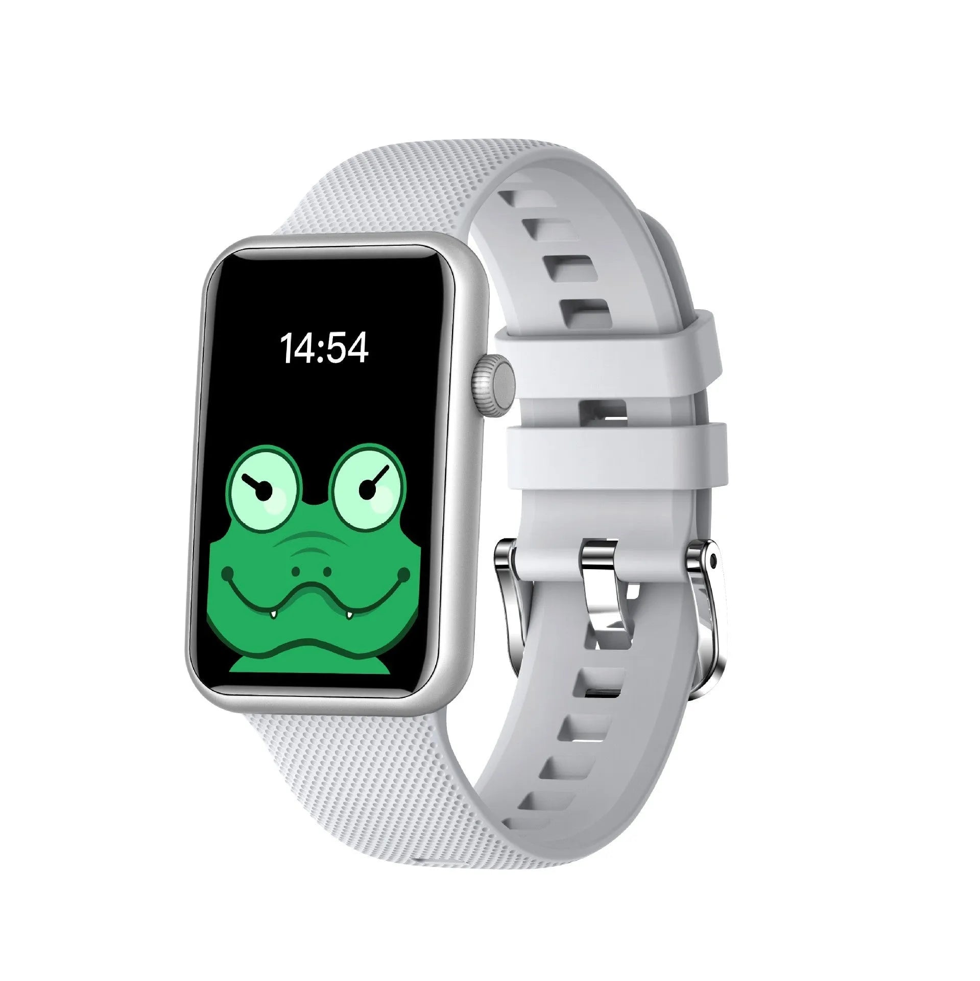 Aluminium alloy smart watch with body temperature monitoring and Bluetooth calling in silver colour