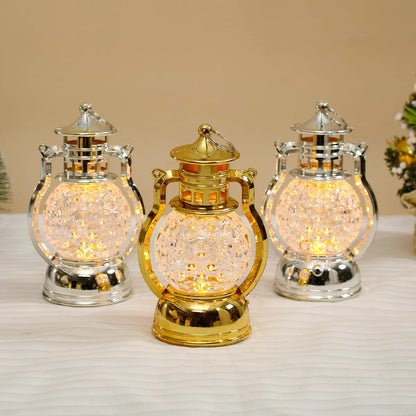 Gold retro oil lamp design LED night light measuring 14.5cm tall