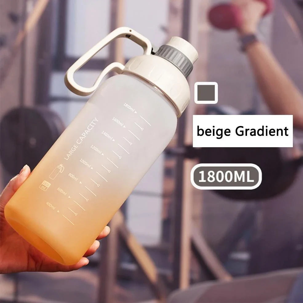 Gradient colour sports water bottle with 1.1L-2L capacity options