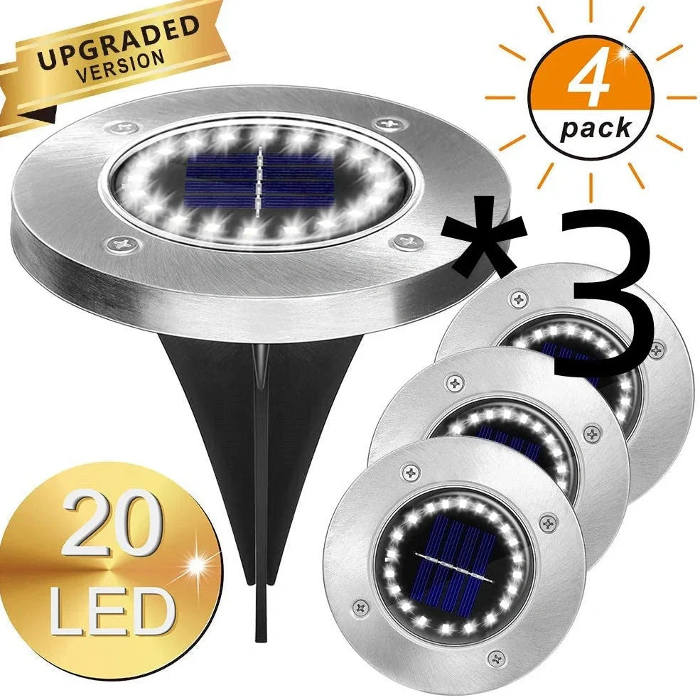 8LED waterproof solar garden light with weatherproof housing and solar panel