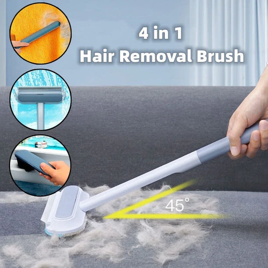Multifunctional cleaning brush with flannel surface for windows, pet hair, and home cleaning
