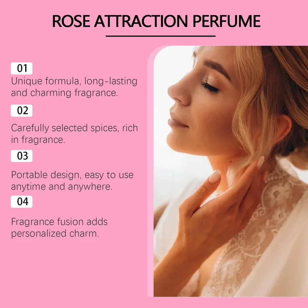 15ml Rose Light Perfume bottle with fine mist sprayer for natural moisturising, 8cm tall glass vial