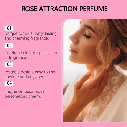 15ml Rose Light Perfume bottle with fine mist sprayer for natural moisturising, 8cm tall glass vial