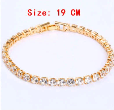 Cubic Zirconia Tennis Bracelet with AAA+ crystals on a copper box chain
