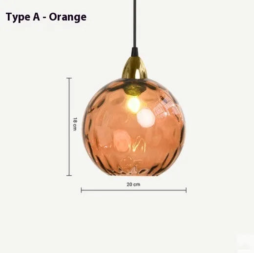 Nordic style water-wave glass ball chandelier pendant lamp in multiple colour options