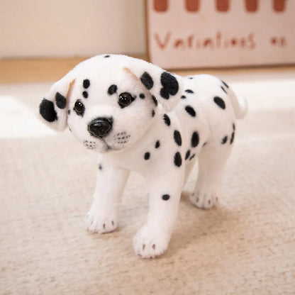 Simulation Husky plush toy in sitting posture measuring 25cm height