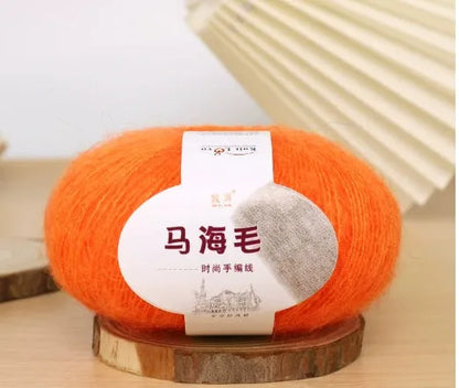 Mohair scarf DIY kit with wool ball and hand-weaving instructions for 180cm spring accessory