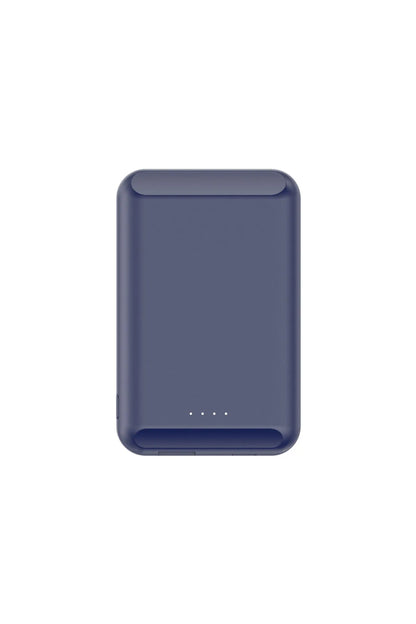 Son magnetic wireless power bank 5000mAh in black blue green pink white colours showing compact 85mm size