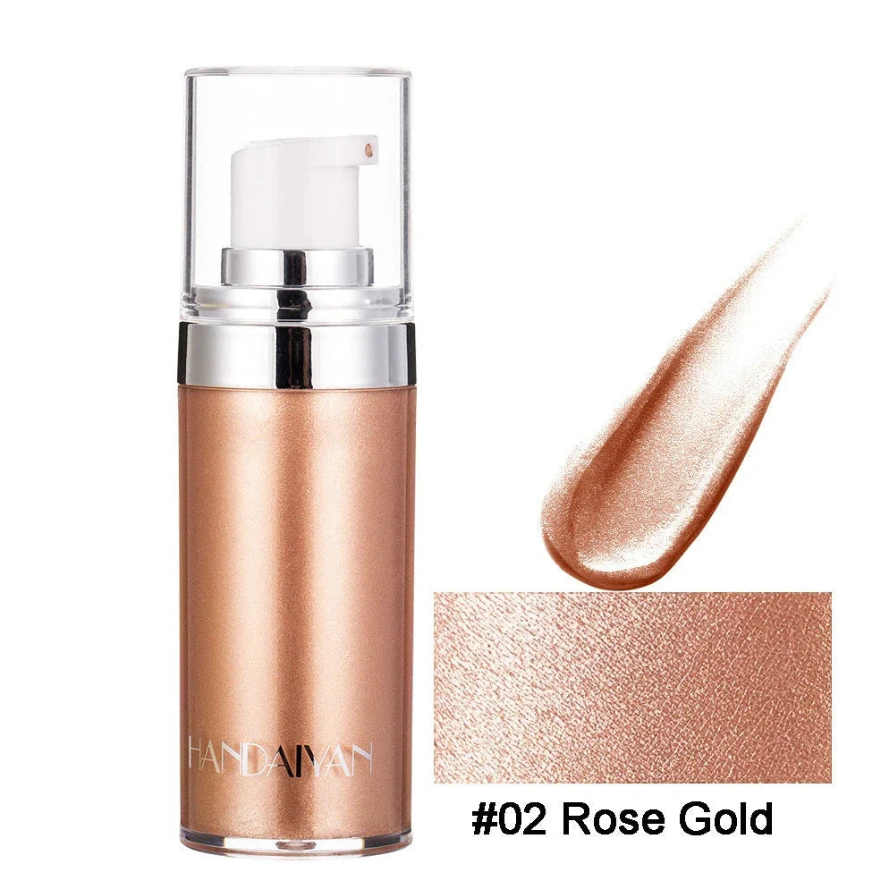 Liquid highlighter makeup bottle with 20ml capacity for face and body application