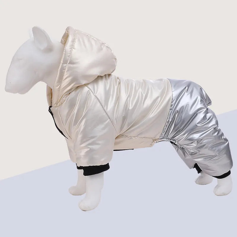 Green pink or white waterproof windproof dog cotton coat in casual four-legged design
