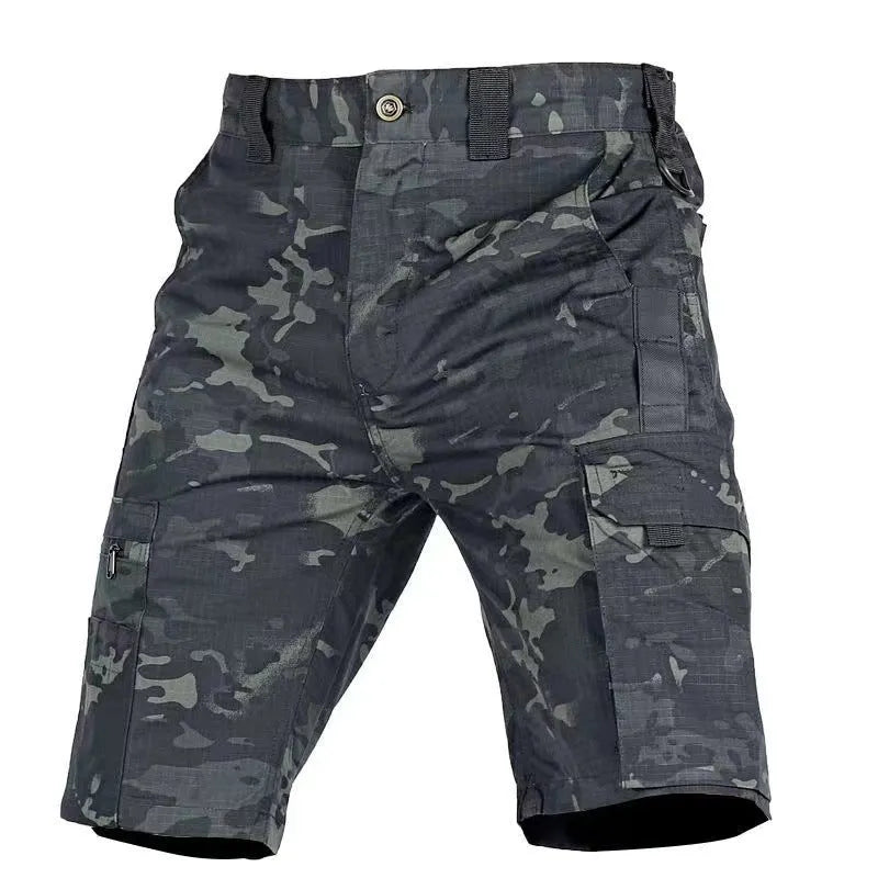 Adult camouflage shorts with elastic waistband in multiple colour options including CP and Dark Night camo.