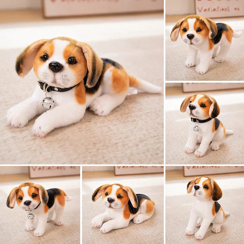 Simulation Husky plush toy in sitting posture measuring 25cm height