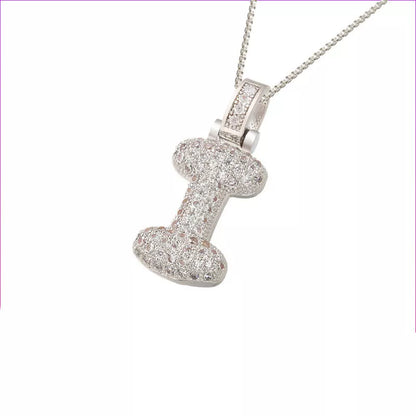 Copper Micro Inlaid Zircon Letter Pendant Necklace with customizable alphabet options