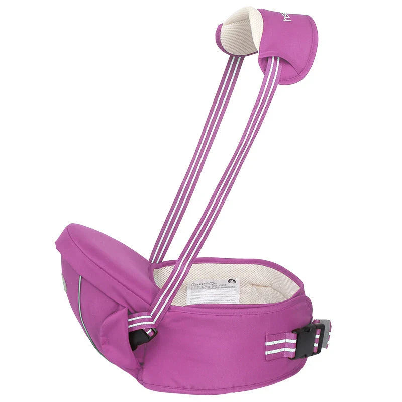A comfortable 2-in-1 baby carrier with versatile carrying options, suitable for newborns to toddlers, featuring multiple color choices and a large storage compartment.