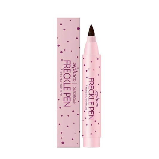 Freckle pen with dark brown and light brown shade options for creating natural-looking temporary freckles