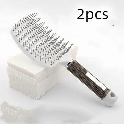 Large curved hairbrush with boar bristles showing 15cm width and natural bristle distribution