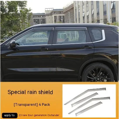 2023 Mitsubishi Outlander window deflector set in black engineering plastic