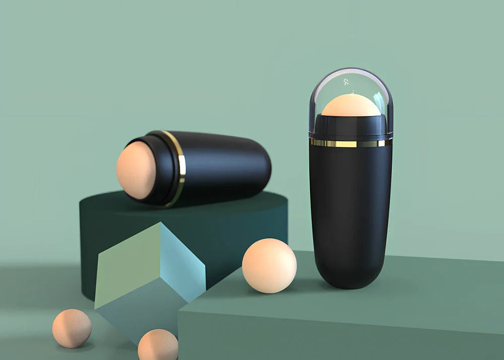 Portable volcanic stone oil absorbing ball measuring 3×8×2cm in white, black, and pink colour options