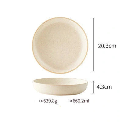 Pure Color Matte Ceramic Plate Set in pink, grey, white, and blue