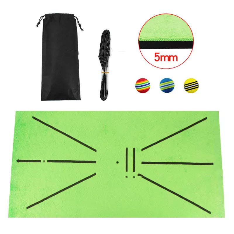 Golf Swing Mark Pad with rainbow balls for indoor practice