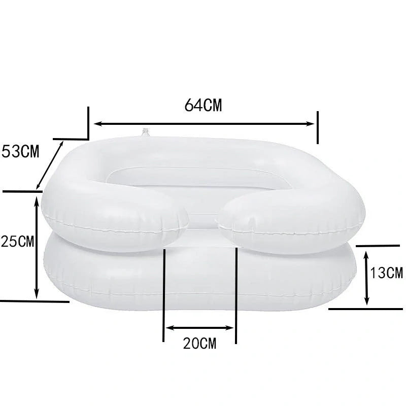 Premium inflatable shampoo basin with high-quality PVC material, suitable for elderly care and home grooming needs