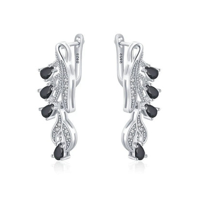 Korean Style Drop-shaped Zircon Stud Earrings in Black - Elegant and Versatile