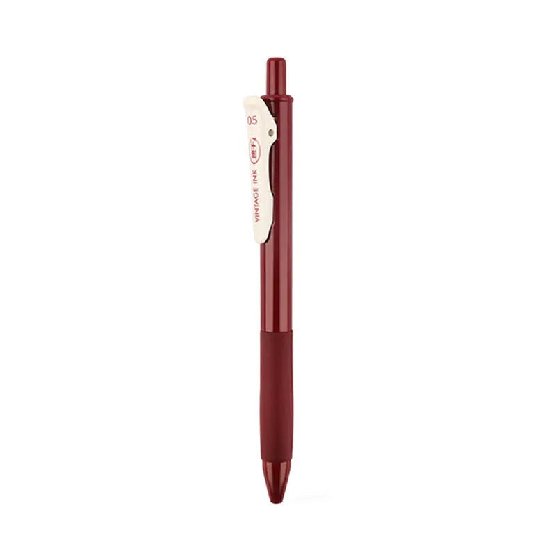 Retro colour gel pen set with plastic barrel and 0.5mm tip in five colour options