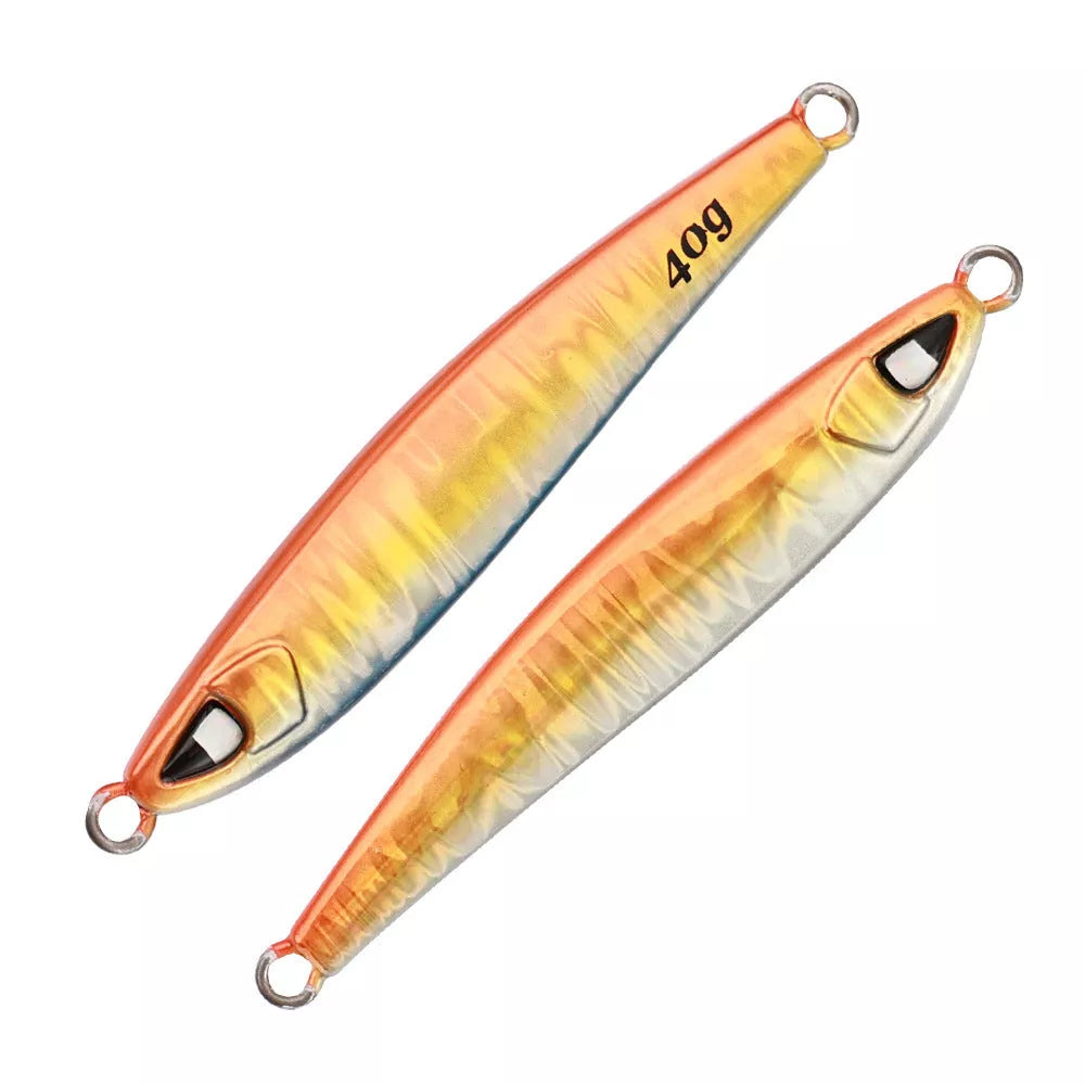 Sea Fishing Long Shot Iron Bait in various colors and weights for effective fishing