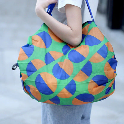 Large capacity foldable nylon shopping bag in various colors, eco-friendly and reusable